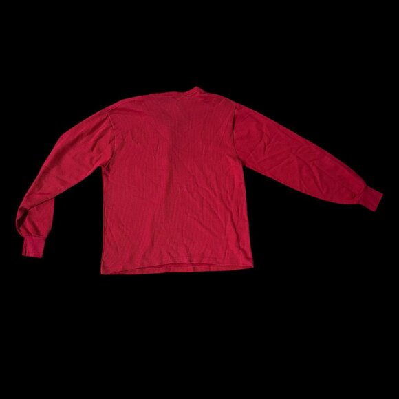 Vintage Red Knit Shirt Zipper Wear Dated USA XL 1970s Ribbed Unisex Retro - Picture 3 of 7